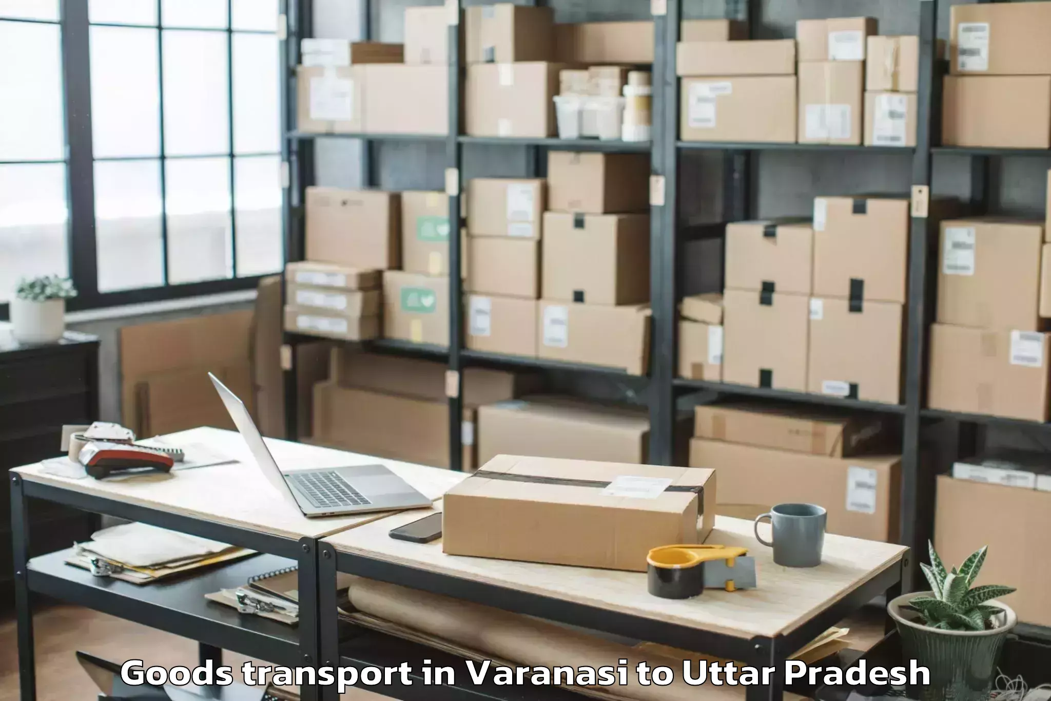 Top Varanasi to Dasna Goods Transport Available